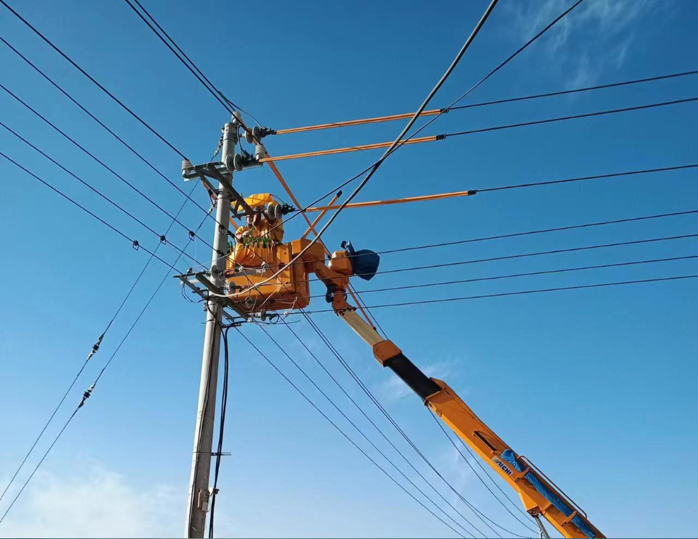 阿拉善供电公司配电带电作业处精准春检 提供“满格”电力保障